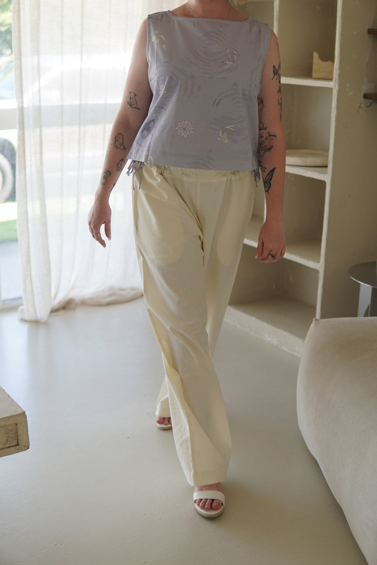 Drift Tie Pant ~ Grounding white